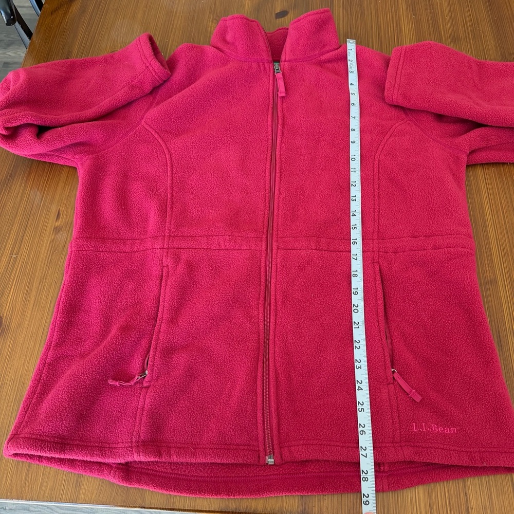 L.L. Bean Cranberry Red Full Zip Up Fleece Jacket - 1X - Picture 9 of 9